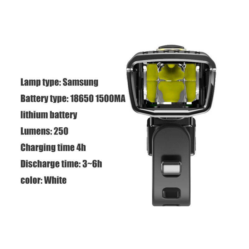 250lm waterproof light mountain bike rechargeable cycle light led bicycle light front