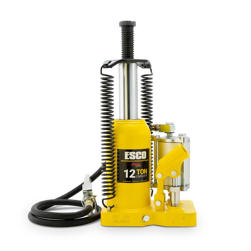 ESCO Pro Series 12 Ton Air Hydraulic Bottle Jack 10380