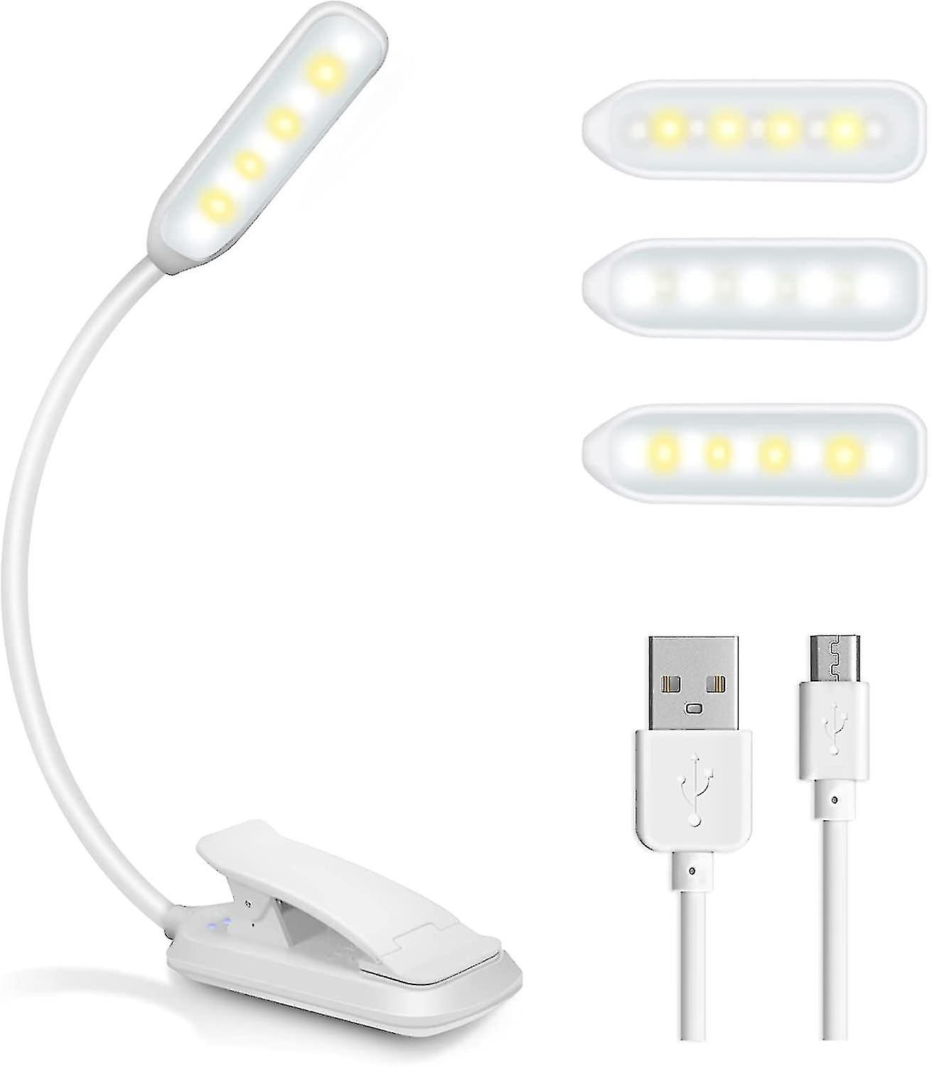 Reading Light， 9 Led Usb Rechargeable Reading Light， Gradual Dimming Book Light， 3 Color Modes (white/warm/warm White)， 360 Foldable And Flexible Clip