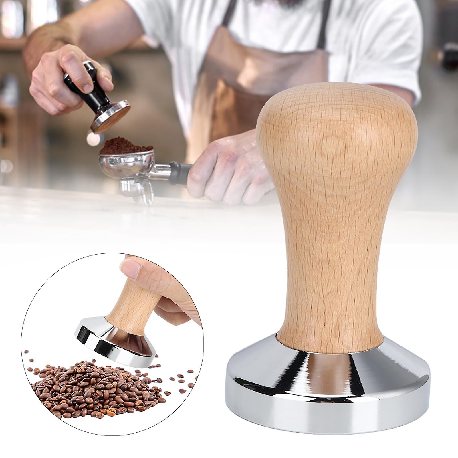 Wood Handle Coffee Tamper Stainless Steel Espresso Coffee Powder Press Hammer Coffee Accessories