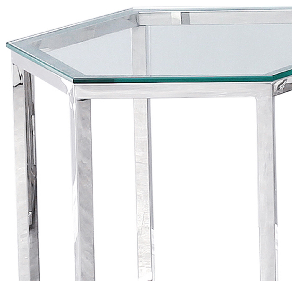 Contemporary Metal and Glass Accent Table Set   Contemporary   Side Tables And End Tables   by WHI  Houzz