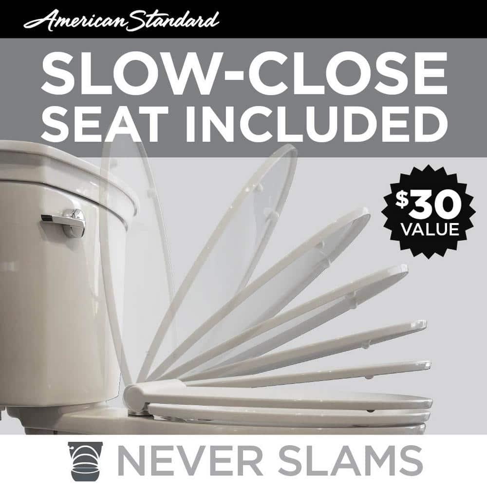 American Standard Cadet 3 FloWise Tall Height 2Piece 128 GPF Single Flush Elongated Toilet in White with Seat Included