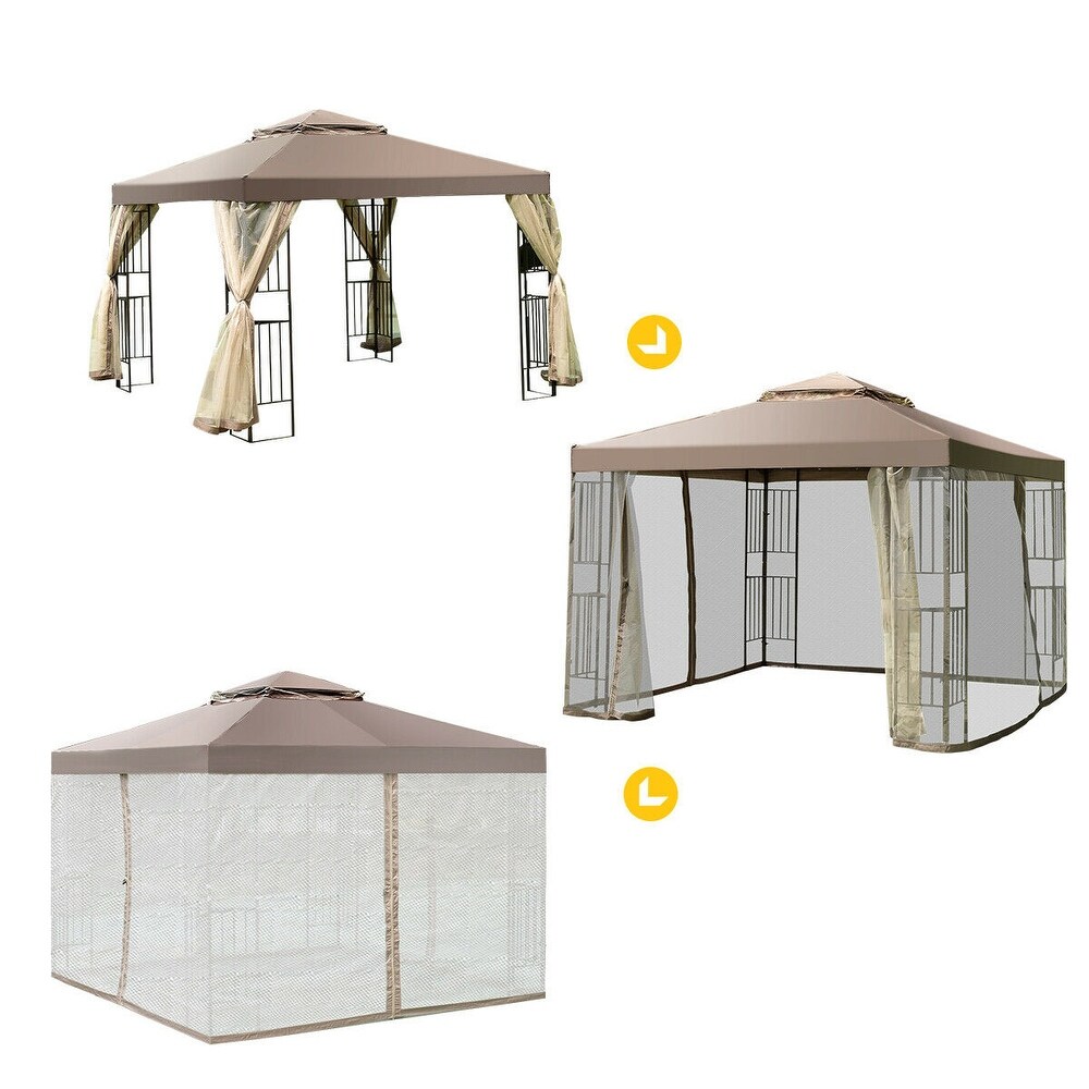 Costway Outdoor 10'x10' Gazebo Canopy Shelter Awning Tent Patio