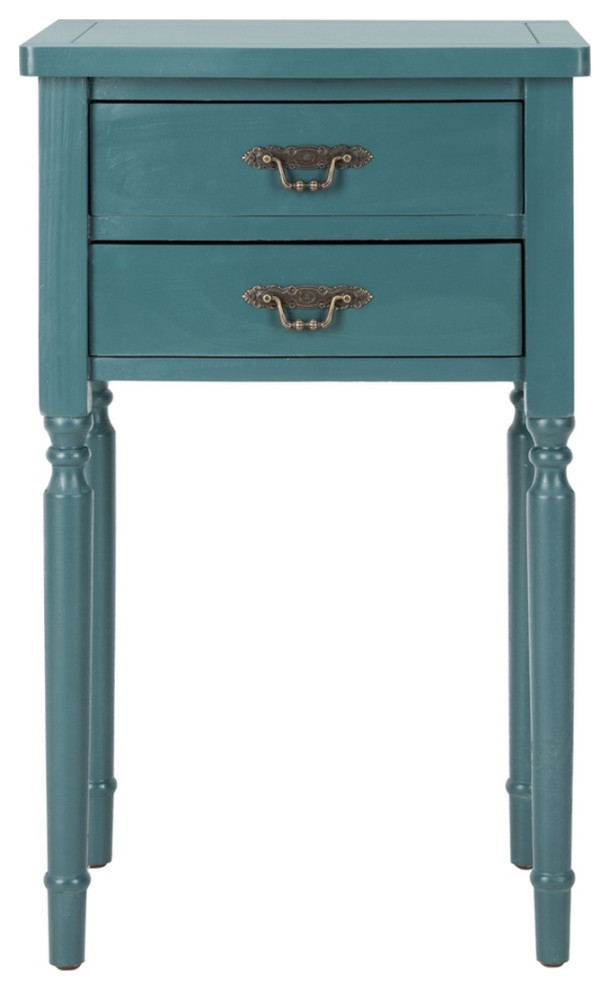 Floyd End Table With Storage Drawers Teal   Traditional   Side Tables And End Tables   by AED Luxury Home Decor  Houzz