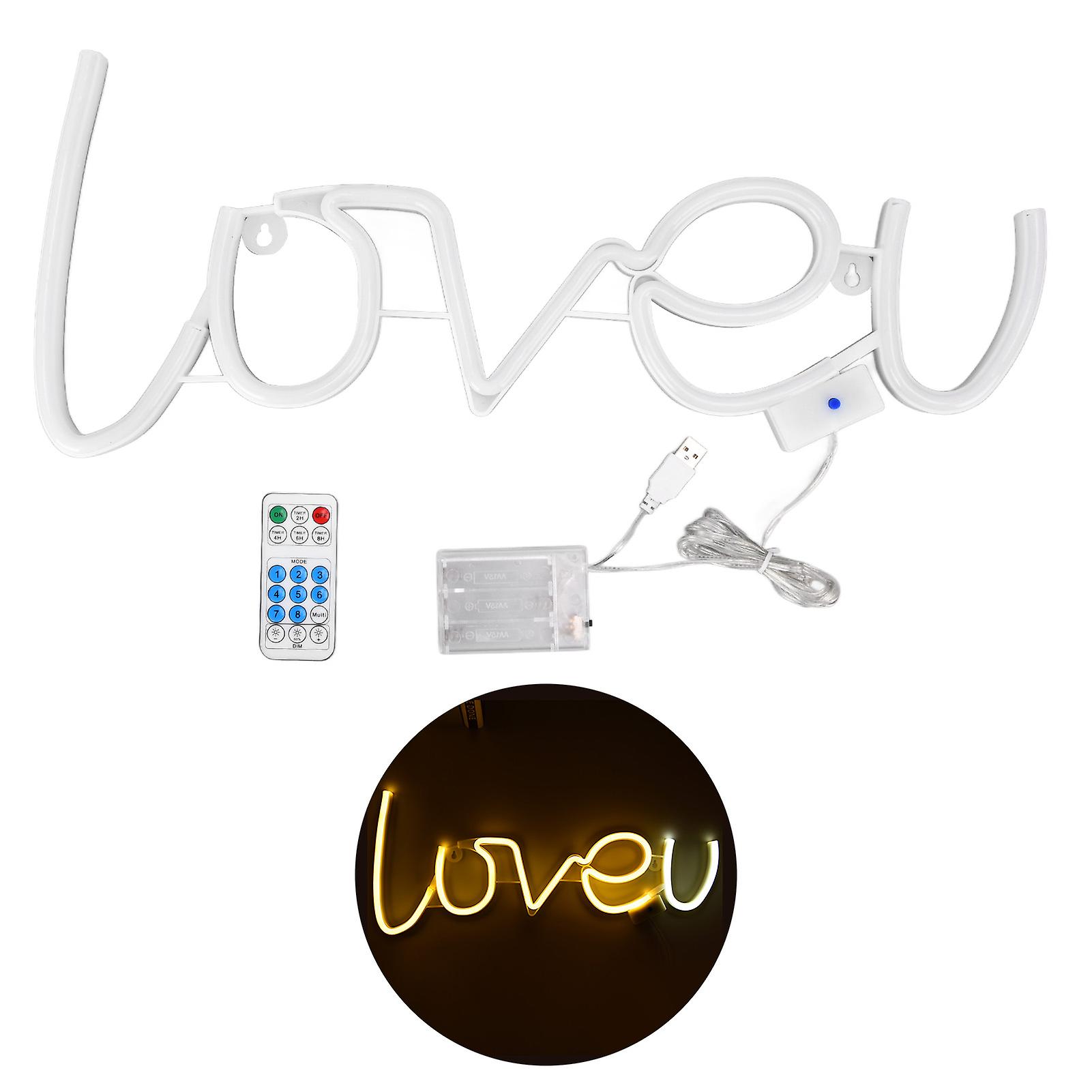 LOVEU Neon Light LED 18 Keys 8 Modes Timing Remote Control USB Light for Home Decoration 300LMWarm White + White Light