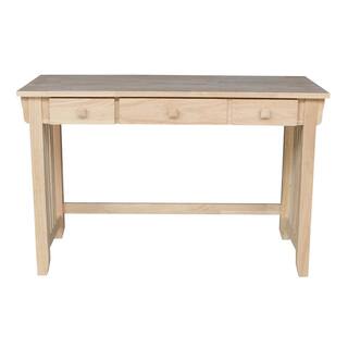 International Concepts 48 in. Solid Wood Rectangular Unfinished 2 Drawer Writing Desk OF-45D