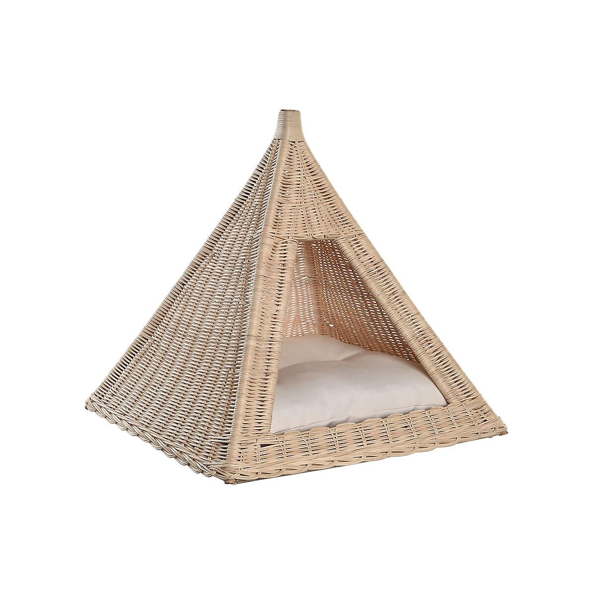 Pet bed DKD Home Decor Natural Rattan 45 x 45 x 45 cm