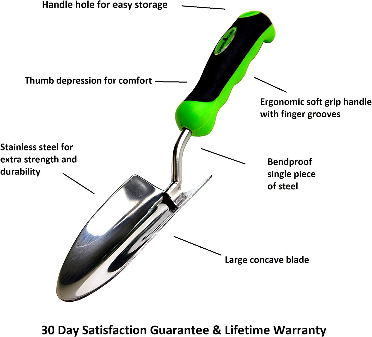 Garden Guru Ultimate Gardening Tool, Super Strong Stainless Steel with Ergonomic Grip for Effortless Weeding, Transplanting, and Digging