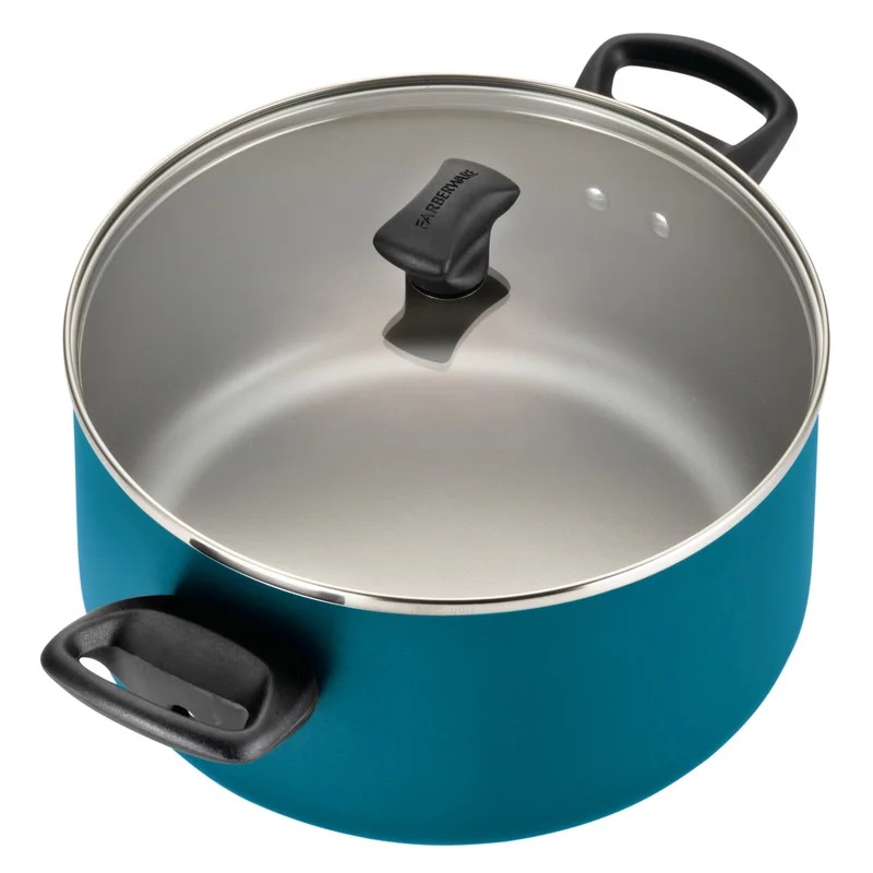 Farberware 20361 Dishwasher Safe 15-Piece Aluminum Nonstick Cookware Set in Teal