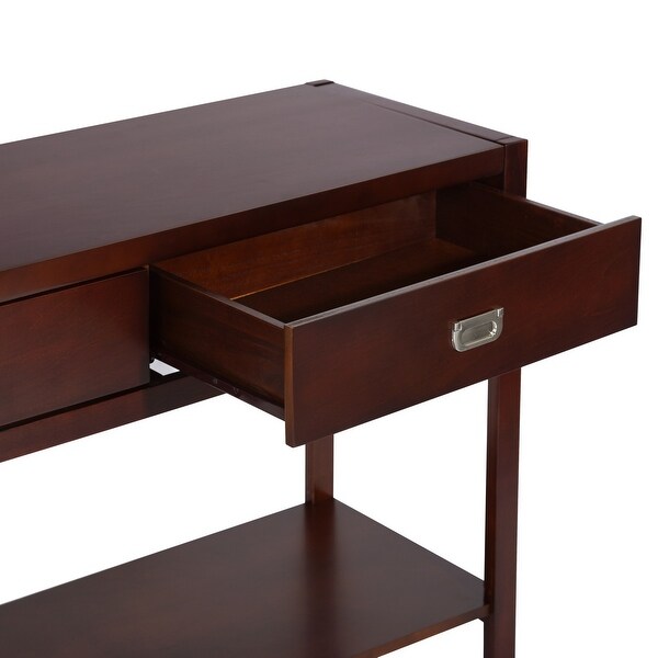 Homy Casa Traditional Solid Wood 2-Drawer Console Table