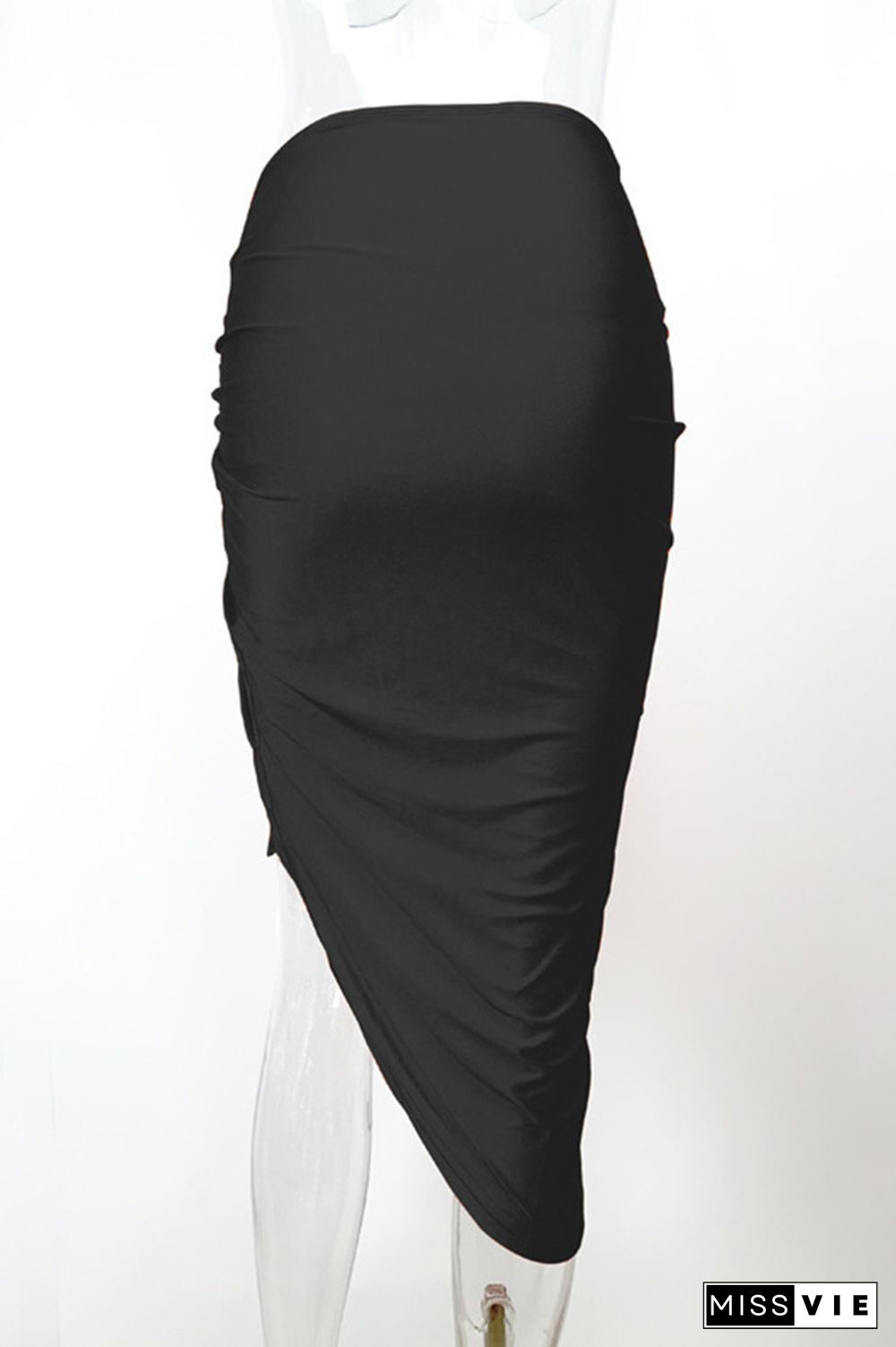 Plain Side Ruched Skirt