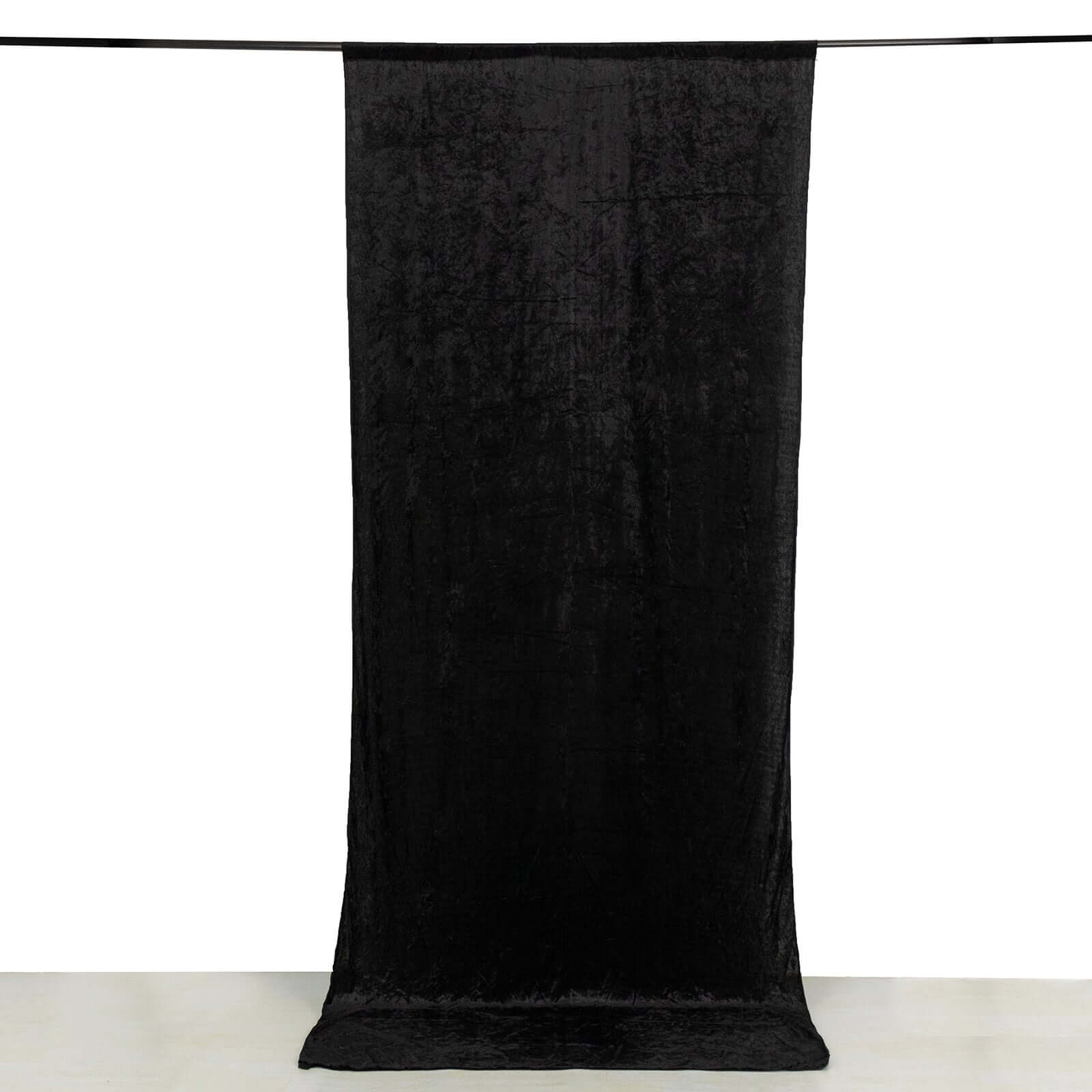 Black Premium Smooth Velvet Backdrop Drape Curtain, Privacy Photo Booth Event Divider Panel with Rod Pocket - 5ftx12ft