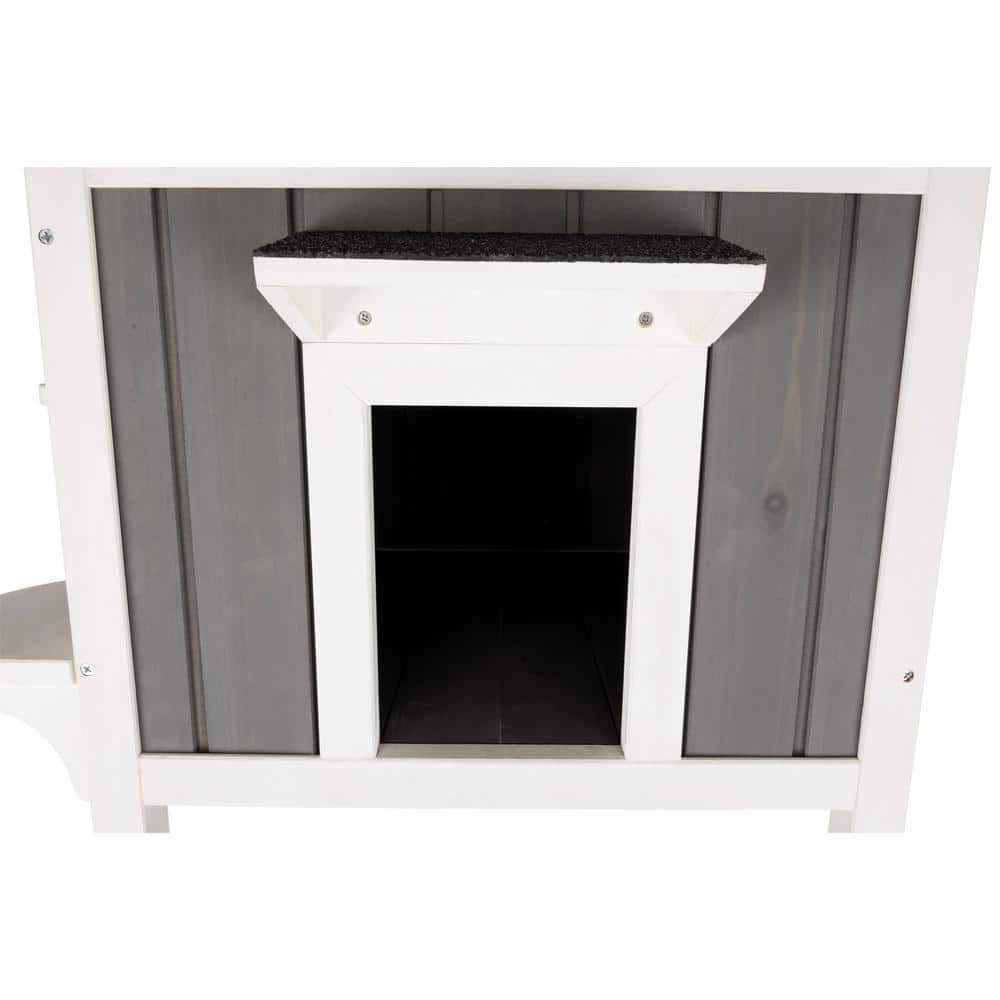 TRIXIE 25 in. x 21.5 in. x 29.75 in. Pet Home with Shade in Gray/White 44116