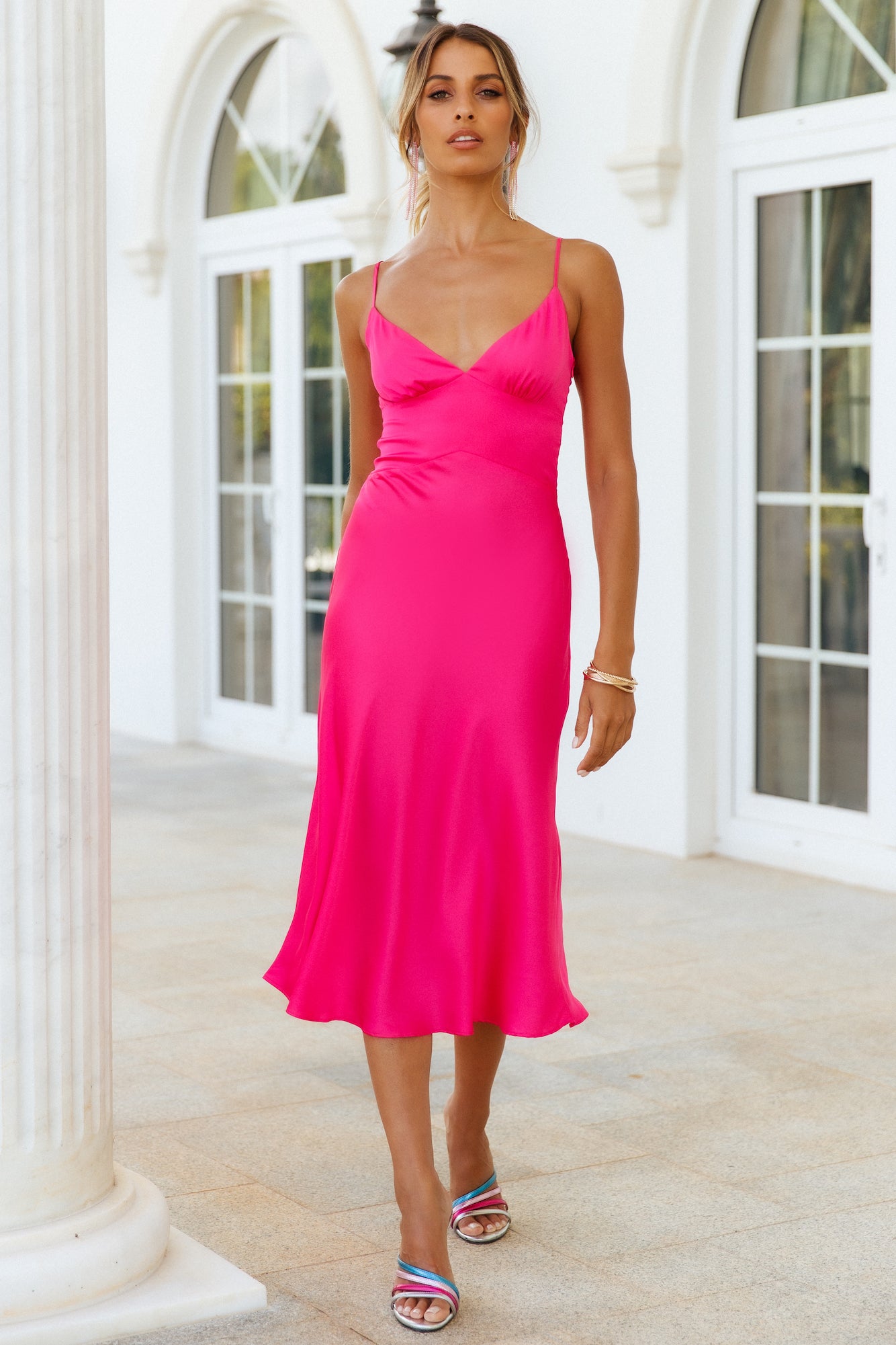 Scream Queen Midi Dress Fuchsia