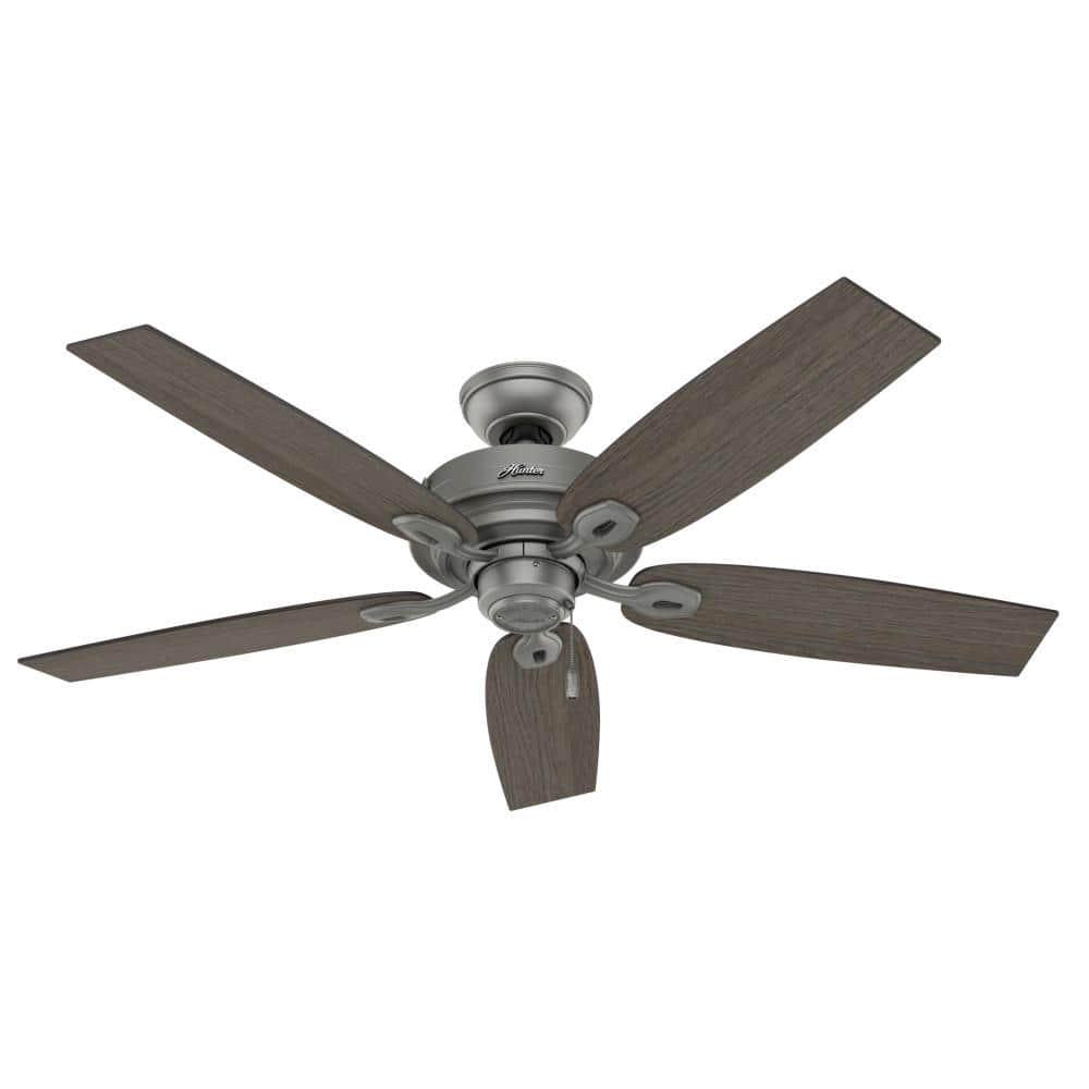 Hunter Crown Canyon 52 in LED Indoor Matte Nickel Ceiling Fan with Light Kit