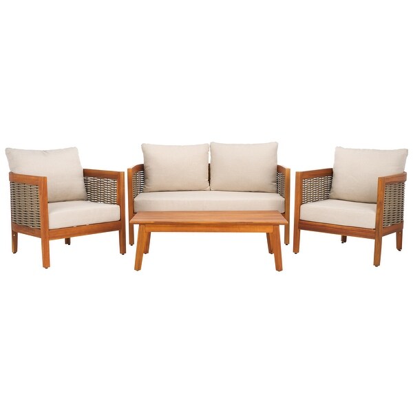 Safavieh Outdoor Living Amanda 4 Pc Set / Natural/Taupe