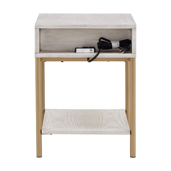 Elio Two-Tone Rectangular End Table with USB Port by iNSPIRE Q Modern - End Table