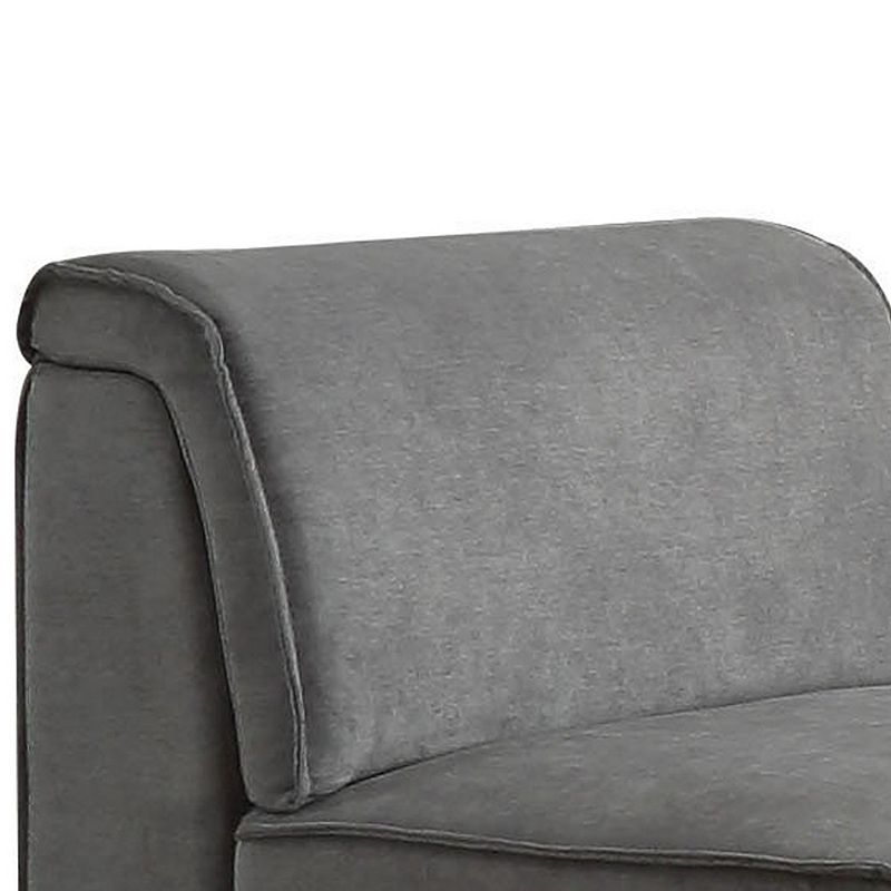 Bois Armless Chair (Reversible)， Gray Velvet