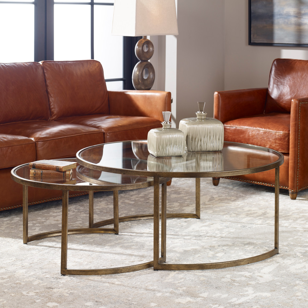 Uttermost Rhea Nested Coffee Tables  Set of 2   Contemporary   Coffee Table Sets   by HedgeApple  Houzz