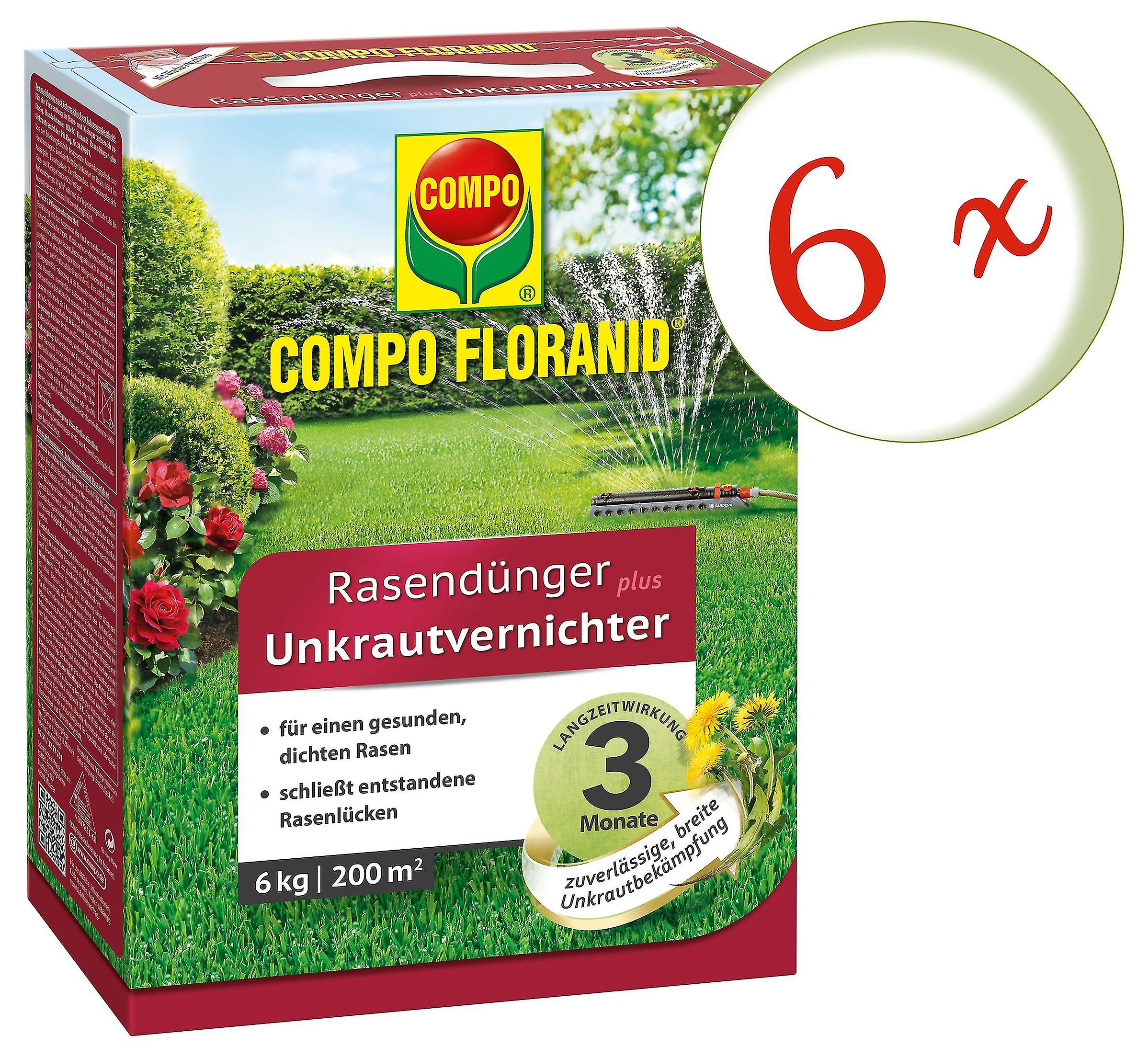 6 x COMPO Floranid?? Rasend??nger plus Unkrautvernichter， 6 kg