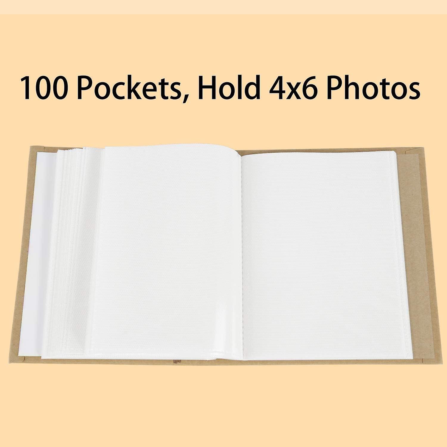 Mini 4x6 Photo Albums 100 Pockets For Kids Girl Photo Album，[inside Page Size]: About 15.7*10.5cm-giraffe