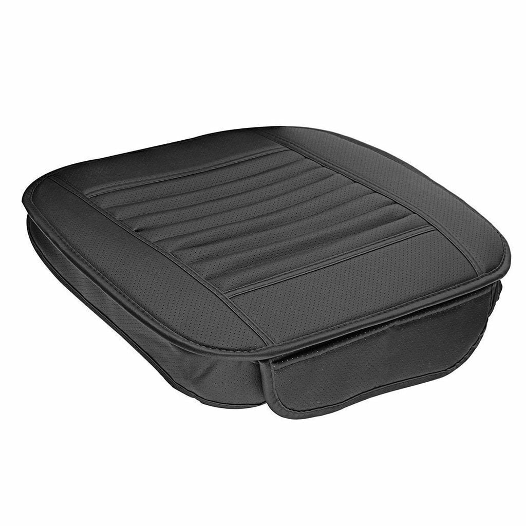 Black Car Seat Cushion Covers 1PC Breathable Car Interior Front Seat Cover Cushion Pad Mat for Auto Supplies Office Chair with PU Leather