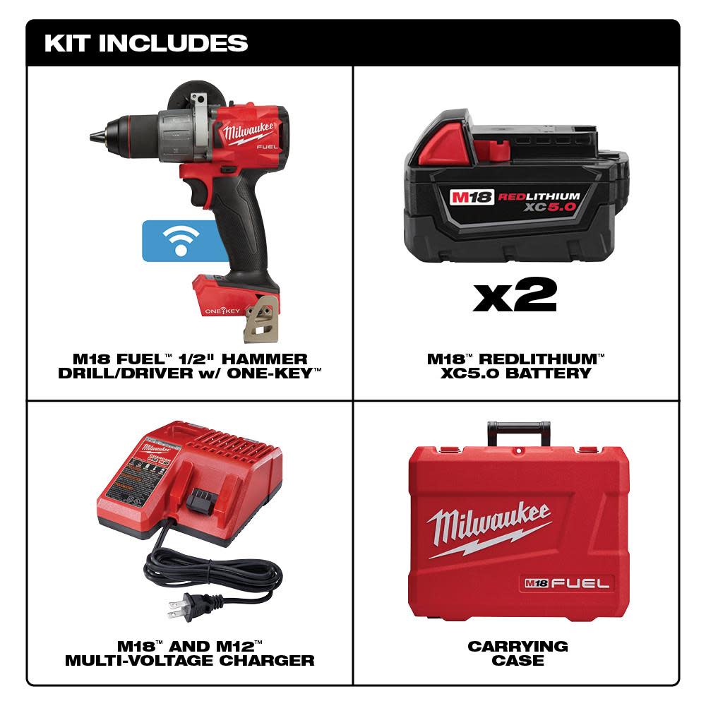 M18 FUEL? 1/2 in. Hammer Drill with One Key? Kit ;