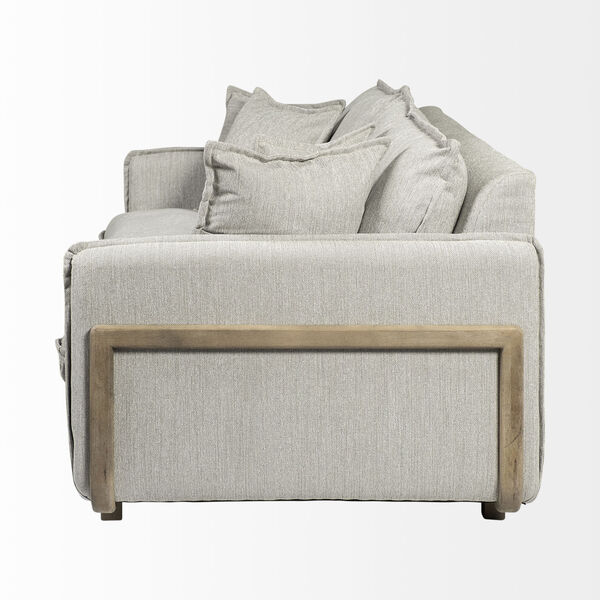 Roy I Frost Gray Upholstered Three Seater Sofa