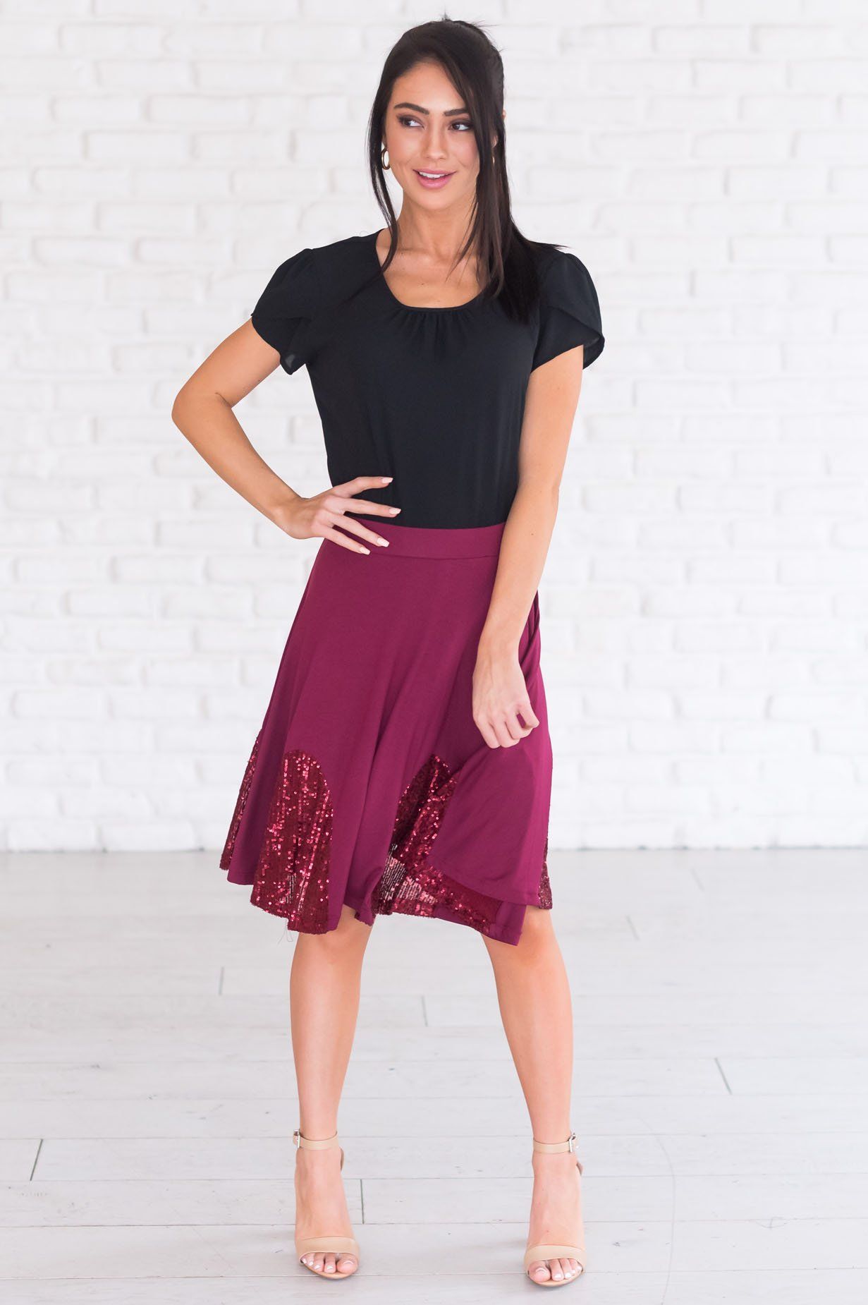 Pop of Sequins Modest Skirt