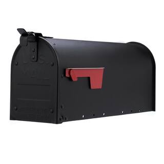 Architectural Mailboxes Admiral Textured Black Medium Aluminum Post Mount Mailbox ADM11BAM