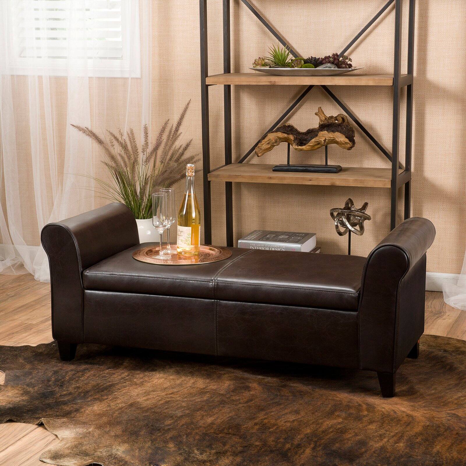 Martin Faux Leather Bedroom Bench with Storage