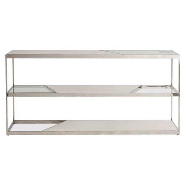 Maymont Stainless Steel and White Console Table