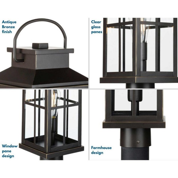 Progress Lighting Williamston 1 light Outdoor Post Lantern Antique Bronze Clear Glass 5 25 X 0 12 X 11 5 Shade