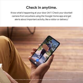 Google Nest Doorbell (Battery) - Smart Wi-Fi Video Doorbell Camera - Snow GA01318-US