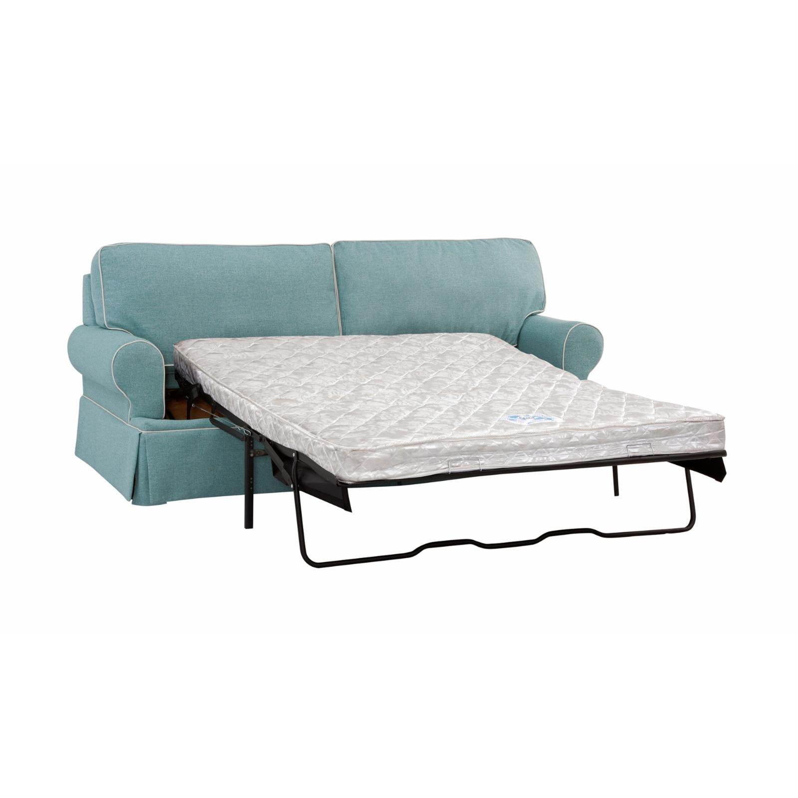 American Furniture Classics Coastal Aqua Series Sleeper Sofa with Four Accent Pillows