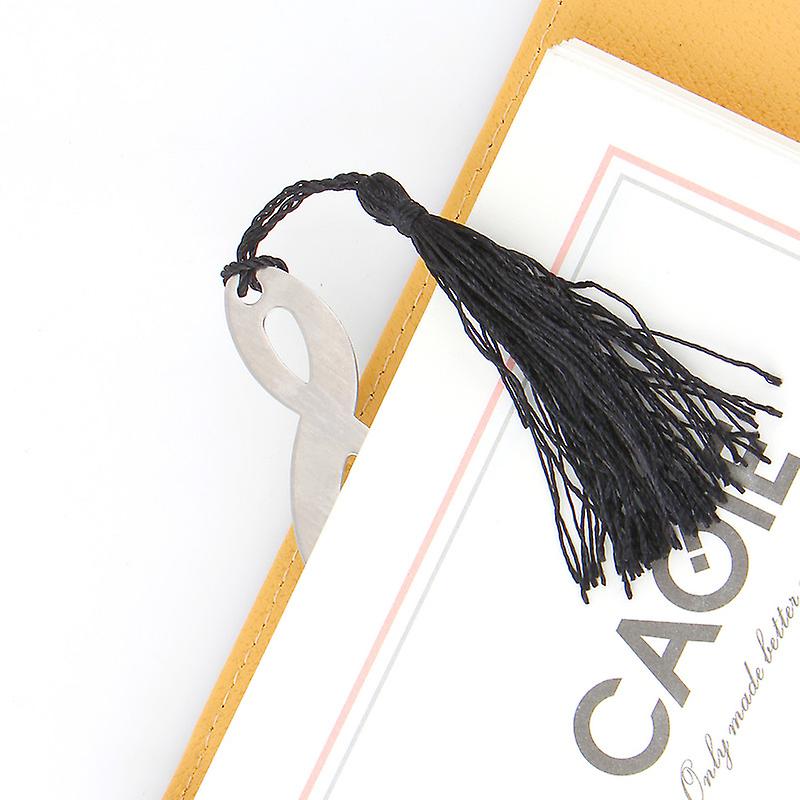 Hollow Musical Notes Bookmarks Vintage Metal With Mini Greeting Cards Tassels Pendant Gift School Bookmark