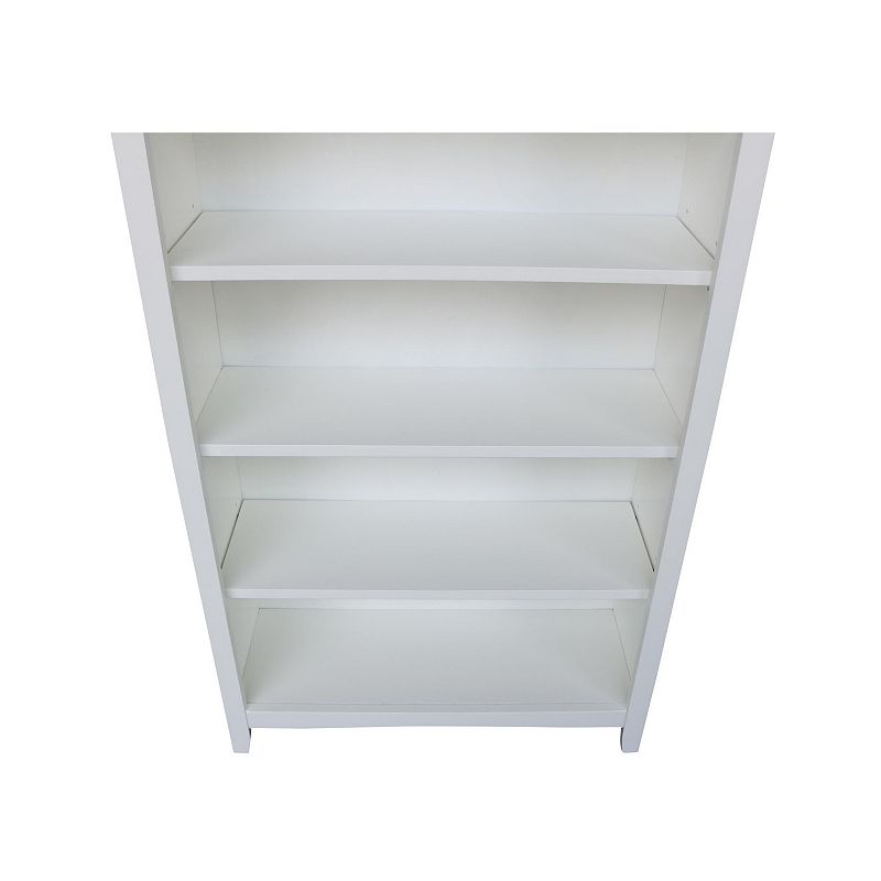 International Concepts Shaker White 5-Shelf Bookcase