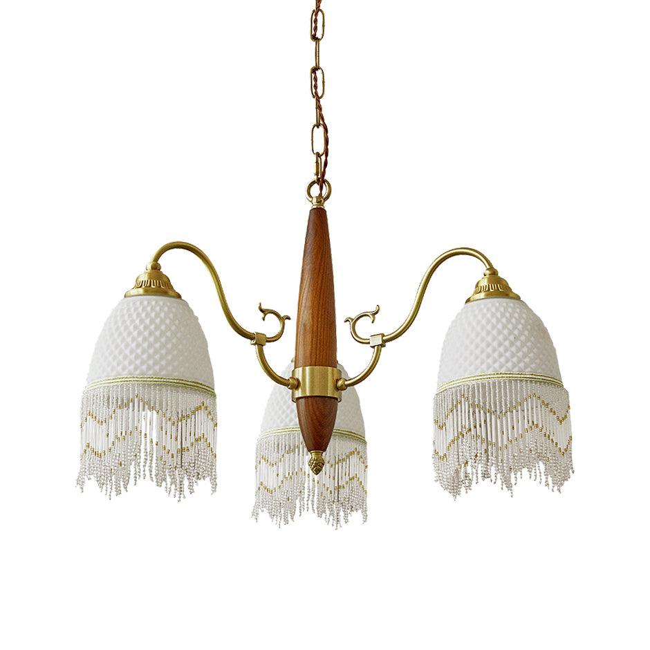 Mesh Tassel Glass Chandelier