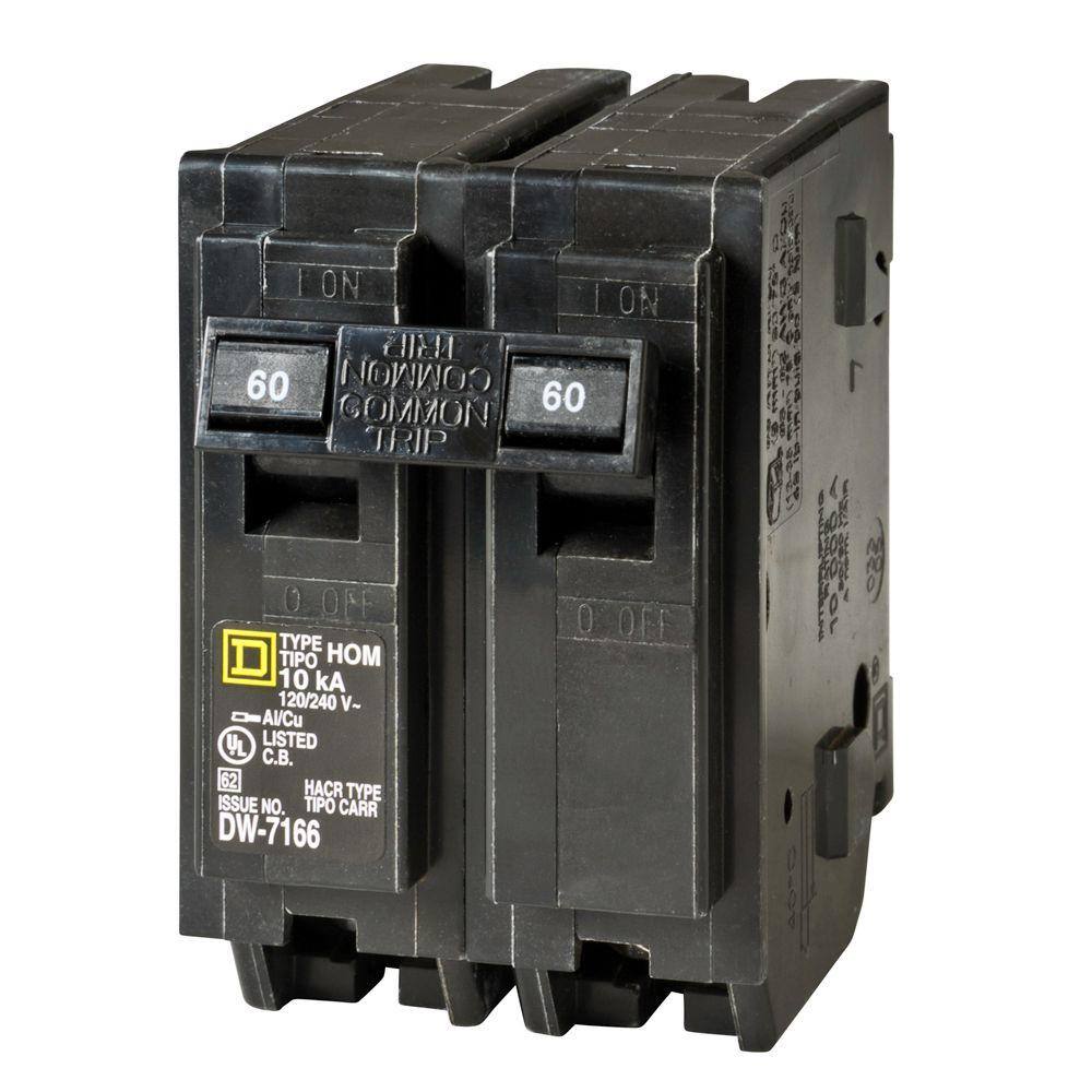 Square D Homeline 60 Amp 2-Pole Circuit Breaker(HOM260CP) HOM260CP