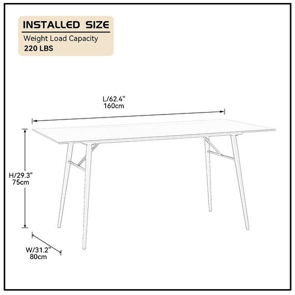 Williamspace Ceramic Dining Table with Marble Pattern