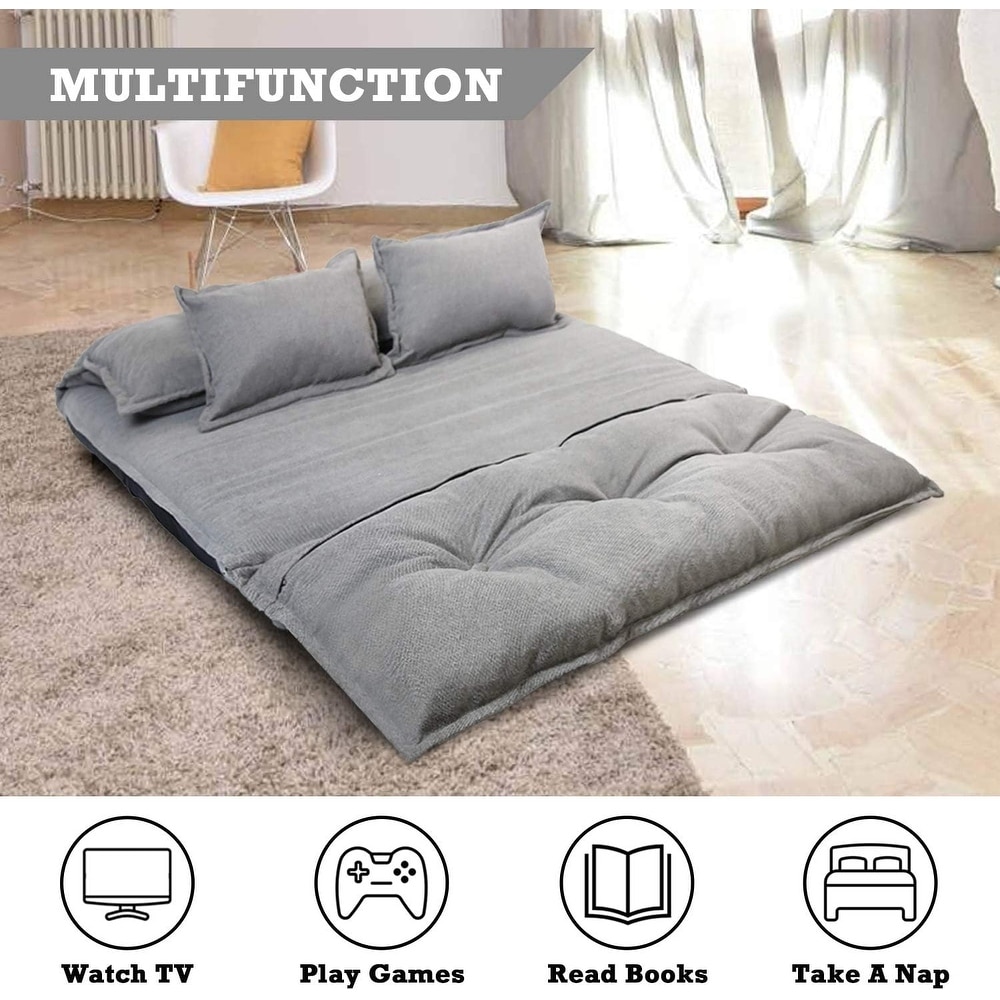 Contemporary and Adaptable Sofa Bed Set with Floor Placement  2 Pillows