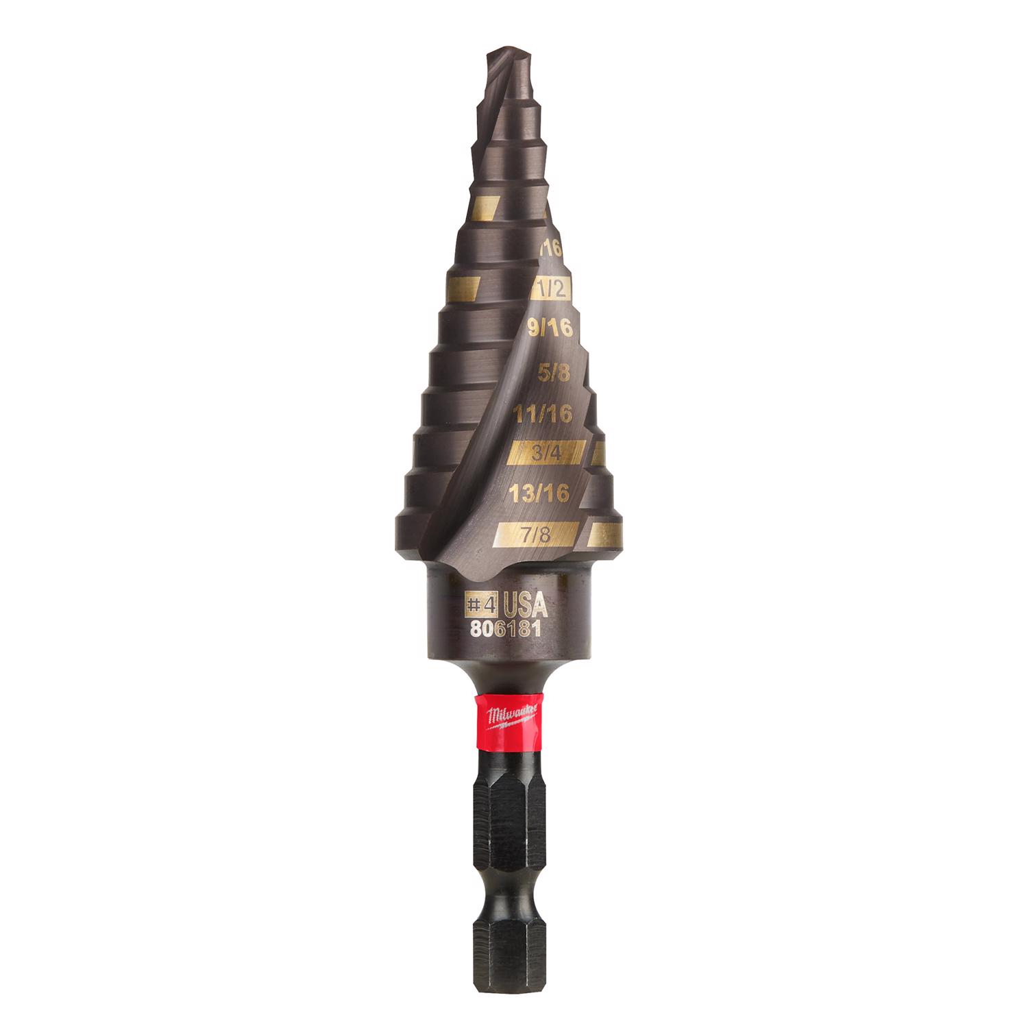 MW Shockwave 3/16 to 7/8 in. High Speed Steel Impact Step Drill Bit 1 pc