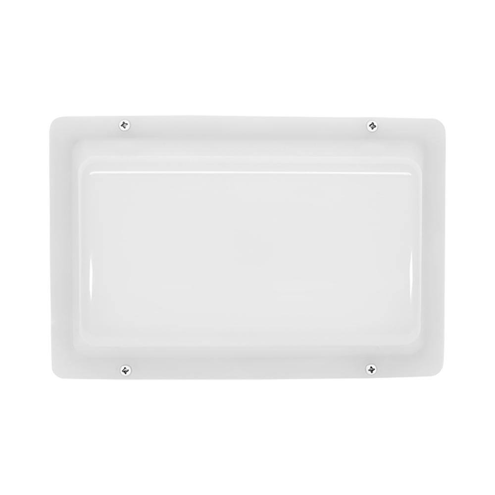 Hampton Bay Coastal Rectangle White LED Outdoor Bulkhead Light Impact Resistant Frosted Polycarbonate Lens and Base (8-Pack) 504091110-8PK