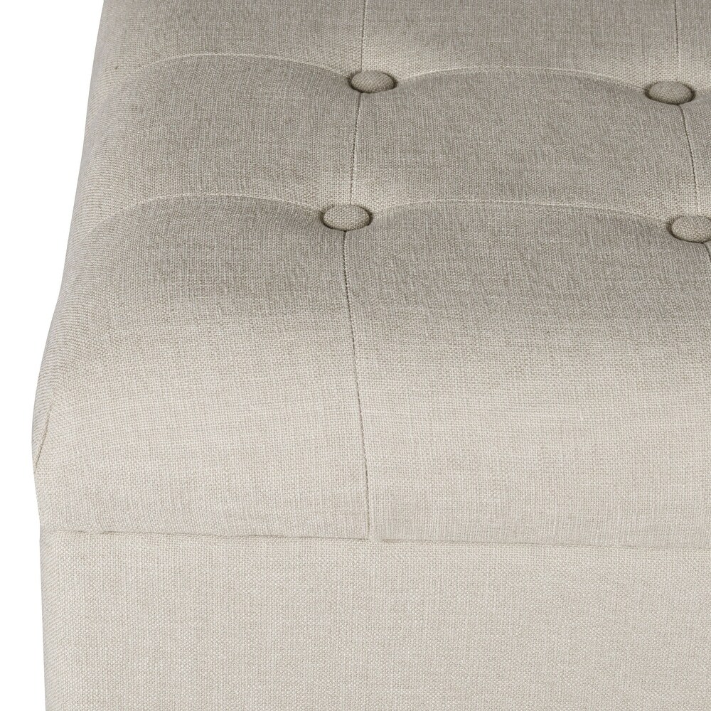 Porch   Den Camero Beige Tufted Storage Bench