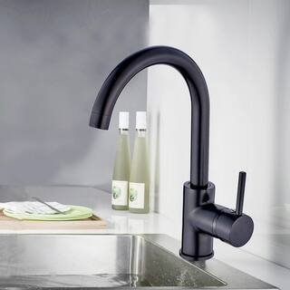 GIVING TREE Single-Handle Pull Down Sprayer Kitchen Bar Faucet in Matte Black HDLTQA0003