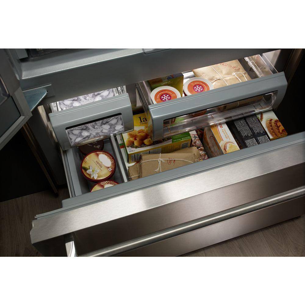 KitchenAid 24.2 cu. ft. Built-In French Door Refrigerator in Stainless Steel Platinum Interior KBFN502ESS