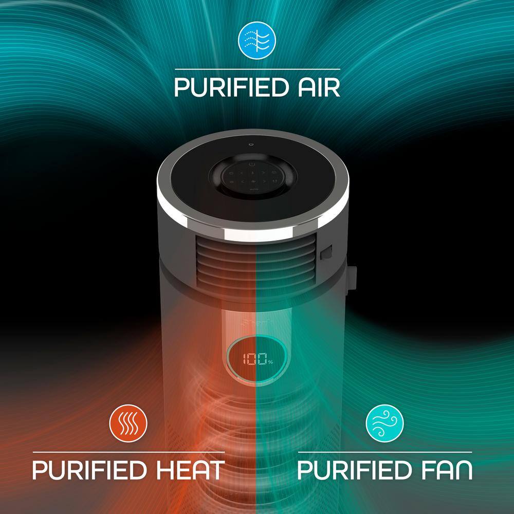 Shark 3-in-1 Air Purifier Heater  Fan with NanoSeal HEPA Cleansense IQ Odor Lock (500 Sq. Ft.) Grey HC452 HC452