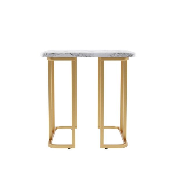 Furniture of America Deeanne Contemporary 24-inch Faux Marble Side Table