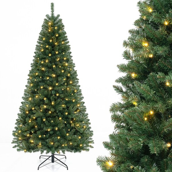 Artificial Christmas Tree with Branch Tips and Warm White LED Lights