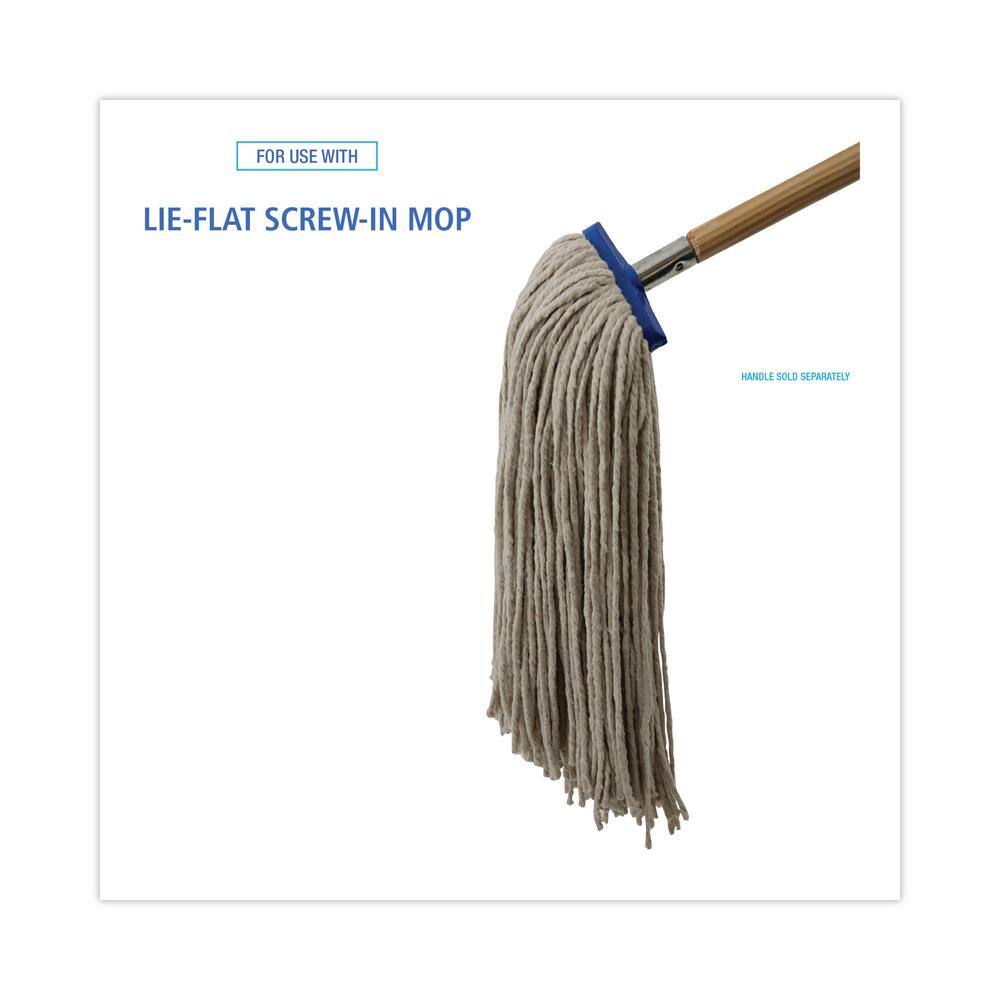 Boardwalk Cotton Cut-End Lie-Flat Wet Flat Mop Mop Head 24 oz. White (12-Carton) BWK724CCT